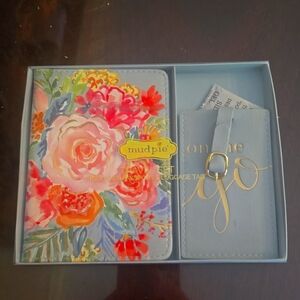 Brand new Mudpie Passport Holder and Luggage Tag